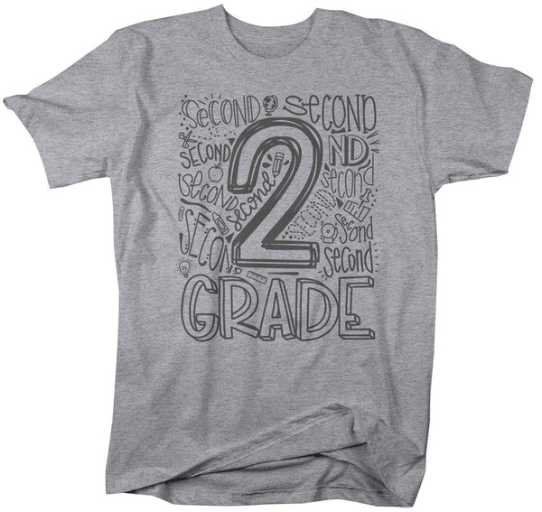 Men's Second Grade Teacher T Shirt 2nd Grade Typography T Shirt Cute Back To School Shirt 2nd Teacher Gift Shirts-Shirts By Sarah