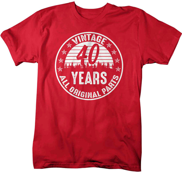 Men's 40th Birthday Shirt Original Parts T Shirts Fortieth Birthday Shirts Shirt For 40th Vintage Age 40th Birthday Gift Unisex-Shirts By Sarah