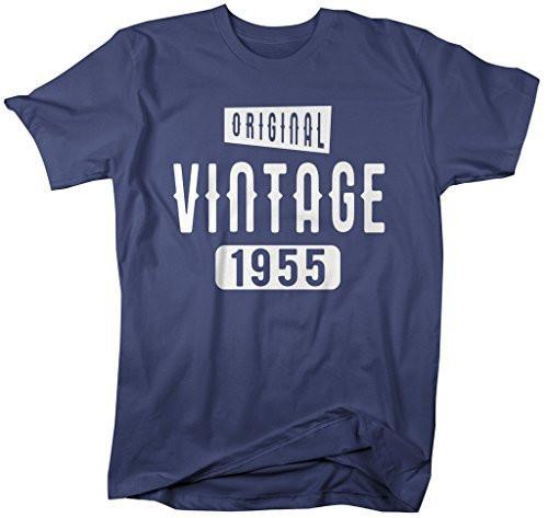 Shirts By Sarah Men's Original Vintage Birthday Year Shirts Made In 1955 T-Shirt-Shirts By Sarah