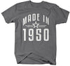 Shirts By Sarah Men's Made In 1950 Birthday T-Shirt Retro Star Custom Shirts