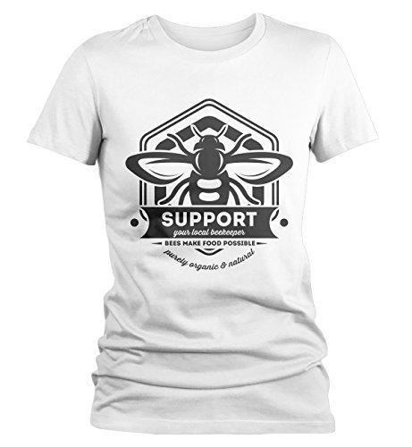 Shirts By Sarah Women's Beekeeper T-Shirt Support Local Bee Keeper Honey Shirt-Shirts By Sarah