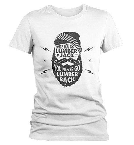 Women's Funny Lumberjack T-Shirt Never Lumber Back Woodsman Tee Shirt-Shirts By Sarah