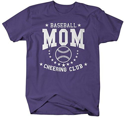 Shirts By Sarah Women's Unisex Baseball Mom T-Shirt Cheering Club Shirts-Shirts By Sarah