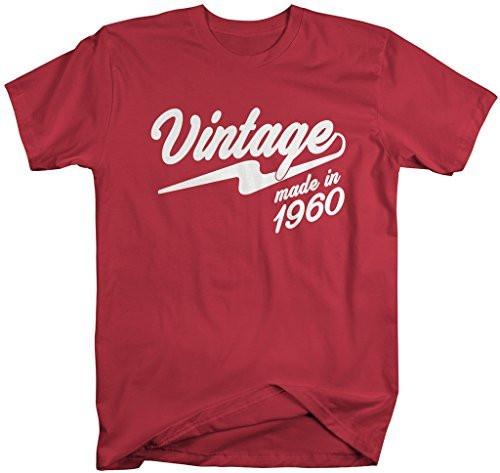 Shirts By Sarah Men's Vintage Made In 1960 T-Shirt Retro Birthday Shirts-Shirts By Sarah