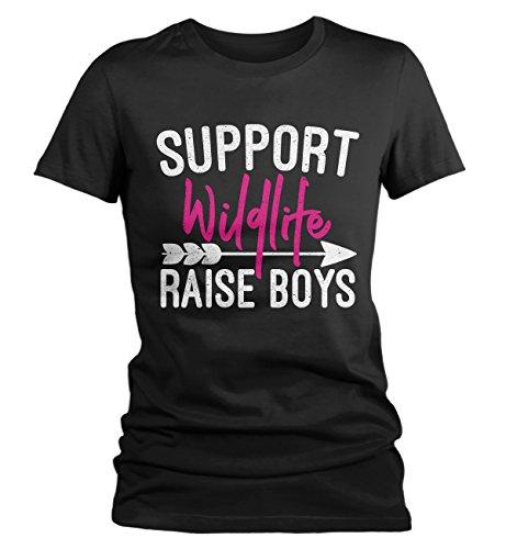 Women's Funny Support Wildlife T-Shirt Raise Boy's Shirt Mother's Day Gift Idea Shirt-Shirts By Sarah