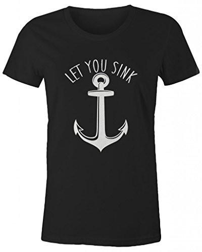 Shirts By Sarah Women's Best Friends Couples T-Shirts I Will Never Let You Sink (Let You Sink Half)-Shirts By Sarah