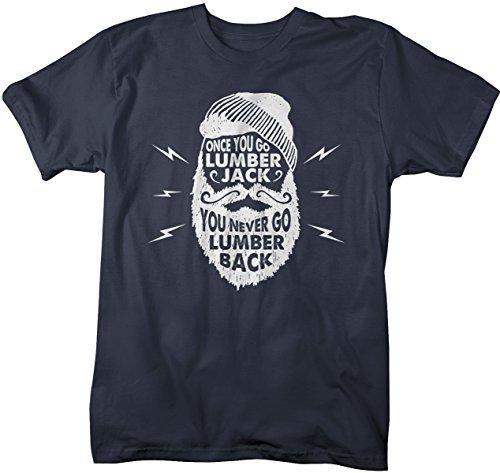 Shirts By Sarah Men's Funny Lumberjack T-Shirt Never Lumber Back Woodsman Tee Shirt-Shirts By Sarah