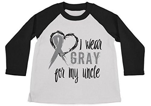 Shirts By Sarah Boy's Wear Gray For Uncle Shirt 3/4 Sleeve Gray Awareness Shirts-Shirts By Sarah
