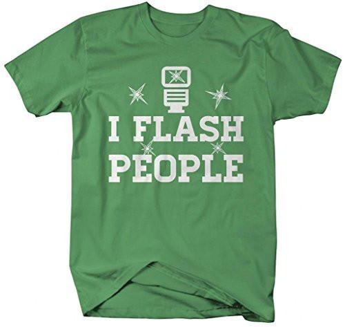 Shirts By Sarah Men's Funny Photographer T-Shirt I Flash People Shirts Photog-Shirts By Sarah