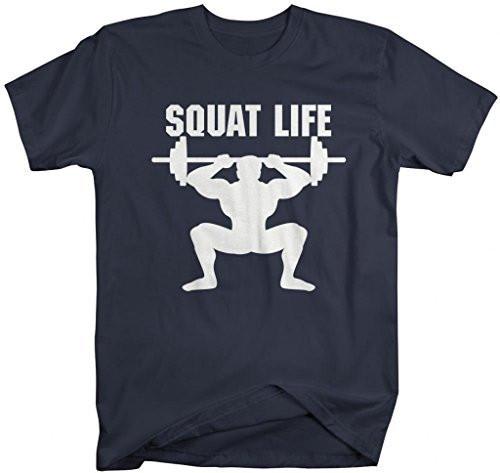 Shirts By Sarah Men's Funny Squat Life Gym T-Shirt Workout Apparel-Shirts By Sarah