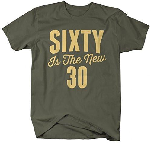 Shirts By Sarah Men's Funny 60th Birthday T-Shirt Funny Sixty New 30 Shirts-Shirts By Sarah