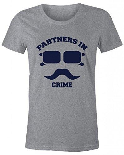 Shirts By Sarah Women's Best Friend T-Shirts Partners In Crime Hipster Mustache-Shirts By Sarah