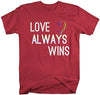 Shirts By Sarah Men's Love Always Wins LGBT Support T-Shirt Rainbow Shirt