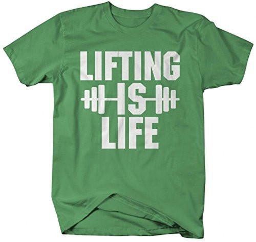 Shirts By Sarah Men's Lifting Is Life Gym T-Shirt Workout Shirts-Shirts By Sarah