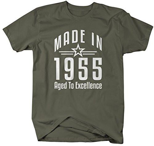 Shirts By Sarah Men's Made In 1955 Birthday T-Shirt Aged To Excellence Shirts-Shirts By Sarah