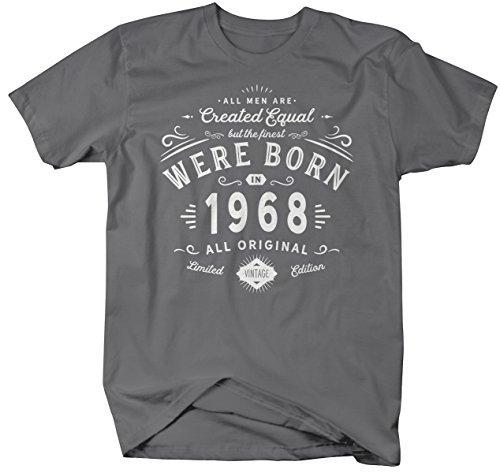 Shirts By Sarah Men's Finest Born In 1968 50th Birthday T-Shirt Vintage Tee-Shirts By Sarah