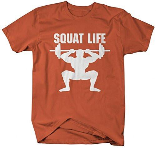 Shirts By Sarah Men's Funny Squat Life Gym T-Shirt Workout Apparel-Shirts By Sarah