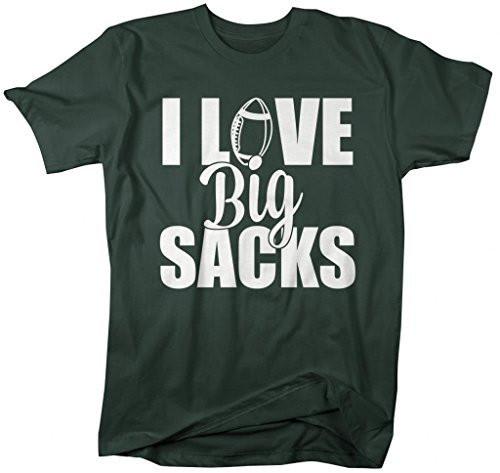 Shirts By Sarah Women's Funny Football T-Shirt I Love Big Sacks Unisex Shirt-Shirts By Sarah