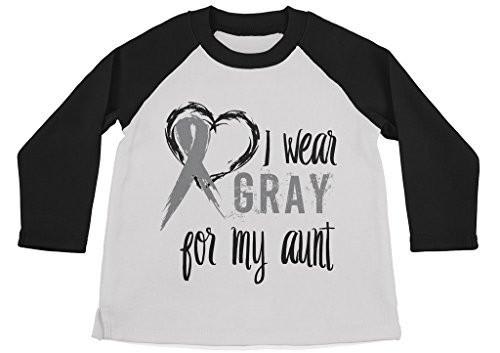 Shirts By Sarah Boy's Wear Gray For Aunt Shirt 3/4 Sleeve Gray Awareness Shirts-Shirts By Sarah