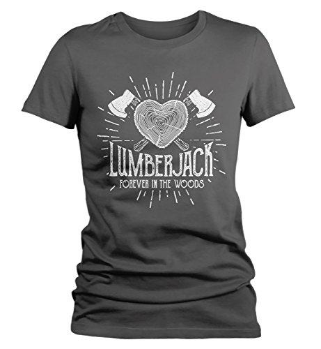 Women's Lumberjack T-Shirt Forever in Woods Logger Logging Tee Shirt-Shirts By Sarah