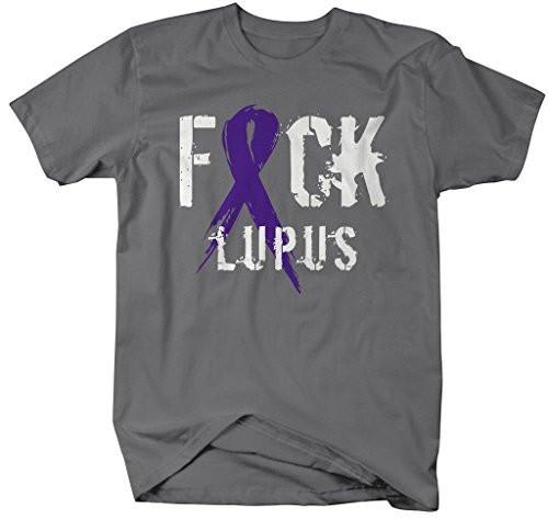 Shirts By Sarah Men's F*ck Lupus T-Shirt Purple Ribbon Shirt-Shirts By Sarah