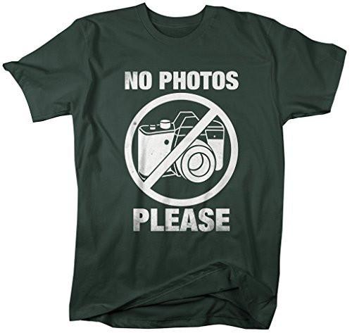 Shirts By Sarah Men's Funny T-Shirt No Photos Please Camera Photographer Shirts-Shirts By Sarah