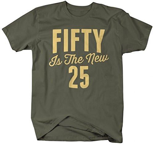Shirts By Sarah Men's Funny 50th Birthday T-Shirt Funny Fifty New 25 Shirts-Shirts By Sarah