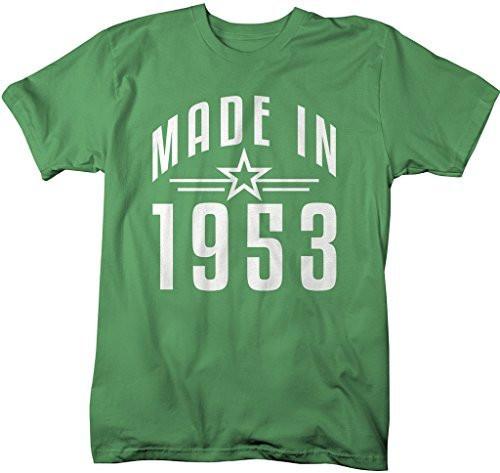 Shirts By Sarah Men's Made In 1953 Birthday T-Shirt Retro Star Custom Shirts-Shirts By Sarah