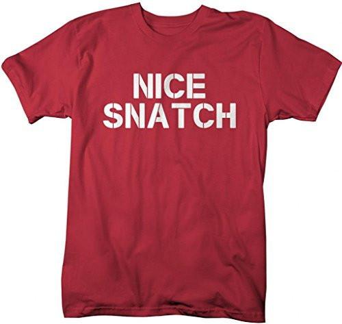 Shirts By Sarah Men's Funny Nice Snatch Workout T-Shirt Gym-Shirts By Sarah