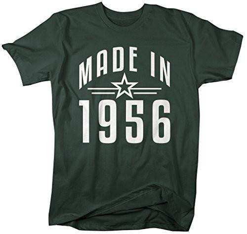 Shirts By Sarah Men's Made In 1956 Birthday T-Shirt Retro Star Custom Shirts-Shirts By Sarah