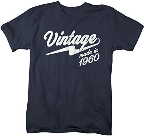 Shirts By Sarah Men's Vintage Made In 1960 T-Shirt Retro Birthday Shirts-Shirts By Sarah