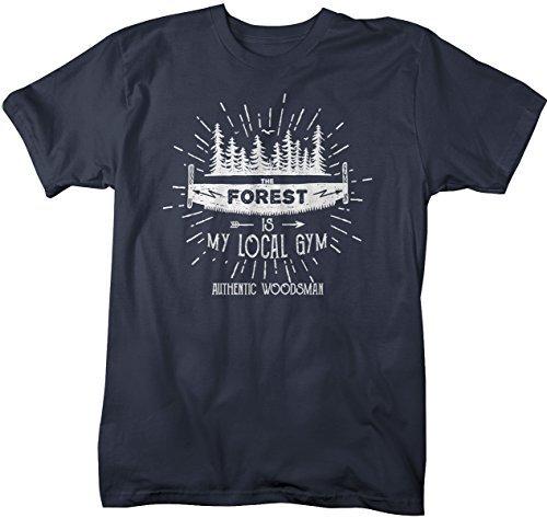 Shirts By Sarah Men's Funny Lumberjack T-Shirt The Forest Local Gym Woodsman Tee Shirt-Shirts By Sarah