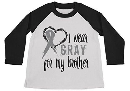 Shirts By Sarah Boy's Wear Gray For Brother Shirt 3/4 Sleeve Gray Awareness Shirts-Shirts By Sarah