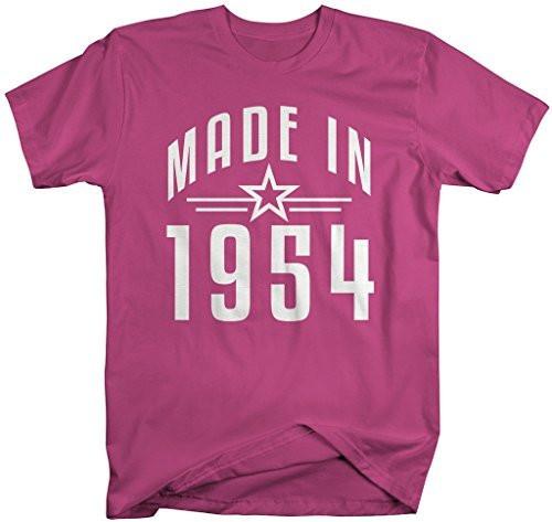 Shirts By Sarah Men's Made In 1954 Birthday T-Shirt Retro Star Custom Shirts-Shirts By Sarah