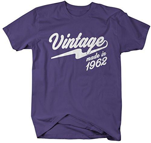 Shirts By Sarah Men's Vintage Made In 1962 T-Shirt Retro Birthday Shirts-Shirts By Sarah