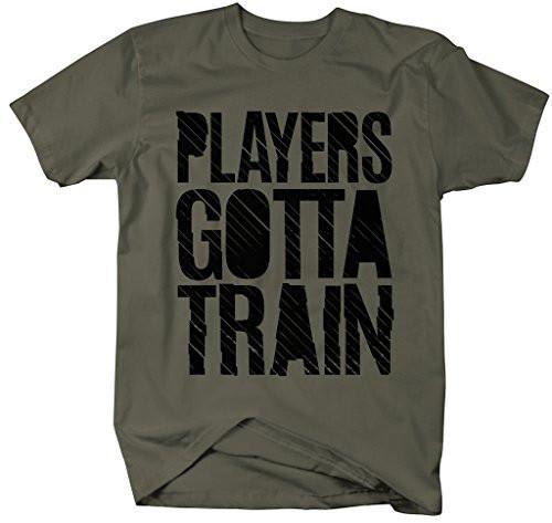 Shirts By Sarah Men's Workout T-Shirt Players Gotta Train Gym Shirts-Shirts By Sarah
