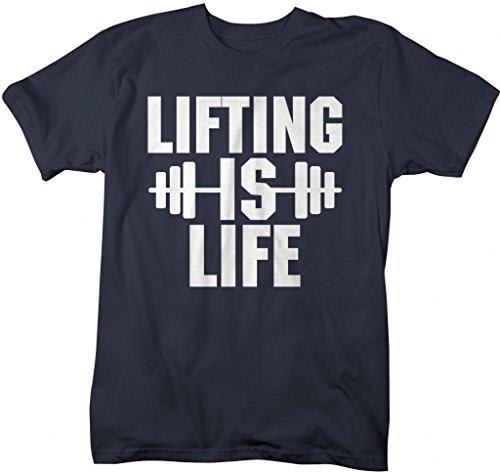 Shirts By Sarah Men's Lifting Is Life Gym T-Shirt Workout Shirts-Shirts By Sarah
