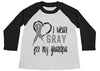 Shirts By Sarah Boy's Wear Gray For Grandpa Shirt 3/4 Sleeve Gray Awareness Shirts