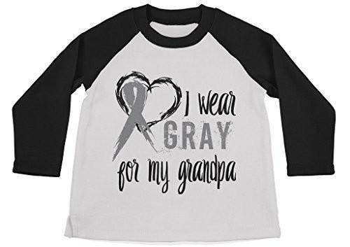 Shirts By Sarah Boy's Wear Gray For Grandpa Shirt 3/4 Sleeve Gray Awareness Shirts-Shirts By Sarah