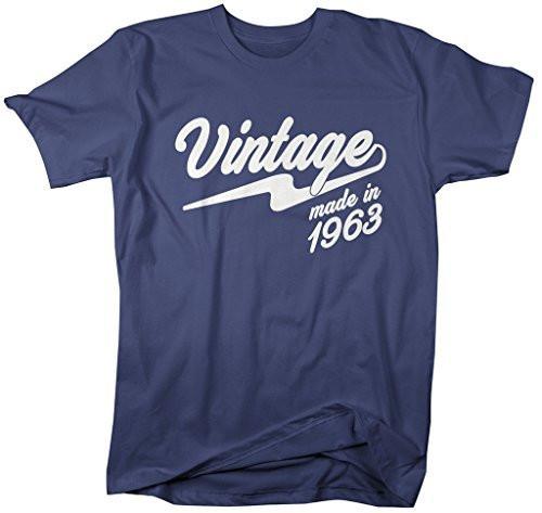 Shirts By Sarah Men's Vintage Made In 1963 T-Shirt Retro Birthday Shirts-Shirts By Sarah