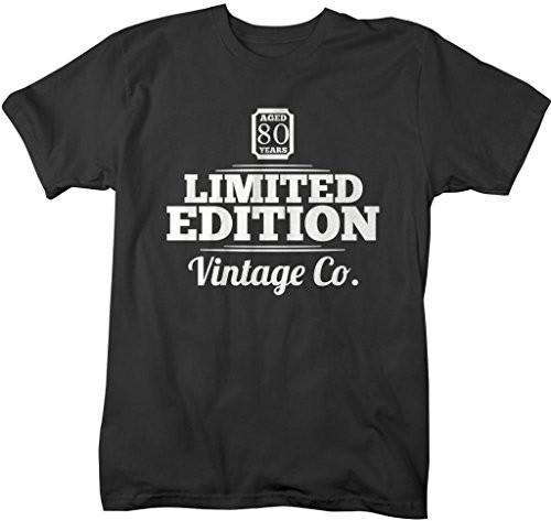 Shirts By Sarah Men's 80th Birthday T-Shirt Limited Edition Vintage Shirts-Shirts By Sarah
