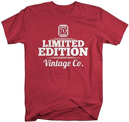 Shirts By Sarah Men's 70th Birthday T-Shirt Limited Edition Vintage Shirts-Shirts By Sarah
