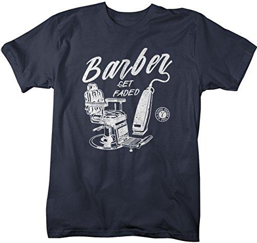 Men's Barber T-Shirt Get Faded Vintage Tee Chair Clippers Barbers Shirt-Shirts By Sarah