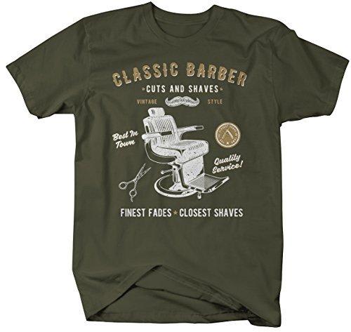 Shirts By Sarah Men's Vintage Barber T-Shirt Classic Haircuts Shirt-Shirts By Sarah