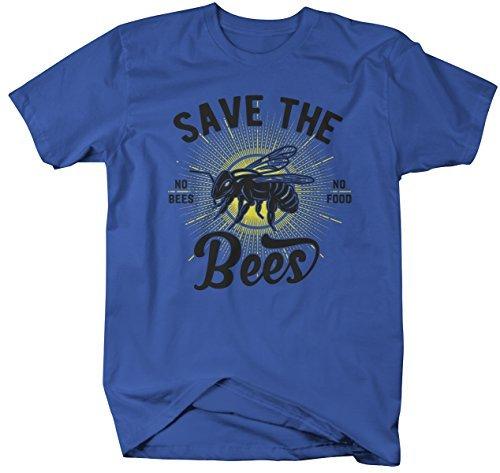 Shirts By Sarah Men's T-Shirt Save The Bees No Food Bee Keeper Gift Shirt-Shirts By Sarah