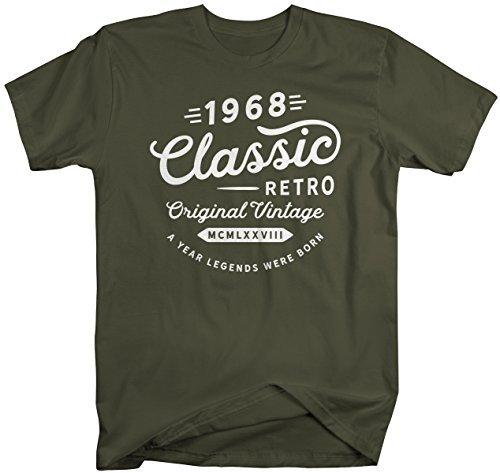 Shirts By Sarah Men's 50th Birthday Classic Retro 1968 Vintage T-Shirt-Shirts By Sarah