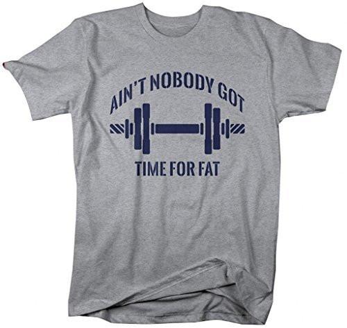 Shirts By Sarah Men's Funny Workout T-Shirt Nobody Got Time For Fat Gym Apparel-Shirts By Sarah