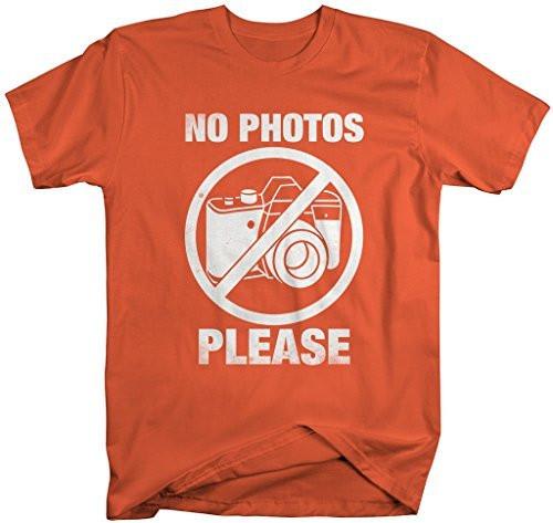 Shirts By Sarah Men's Funny T-Shirt No Photos Please Camera Photographer Shirts-Shirts By Sarah