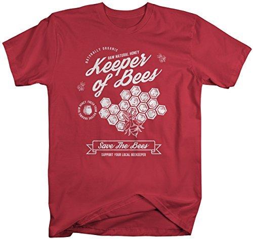 Shirts By Sarah Men's Keeper of Bees T-Shirt Beekeeper Gift Idea Tee Shirt-Shirts By Sarah