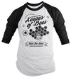 Shirts By Sarah Men's Keeper of Bees T-Shirt Beekeeper Gift Idea Tee 3/4 Sleeve Raglan